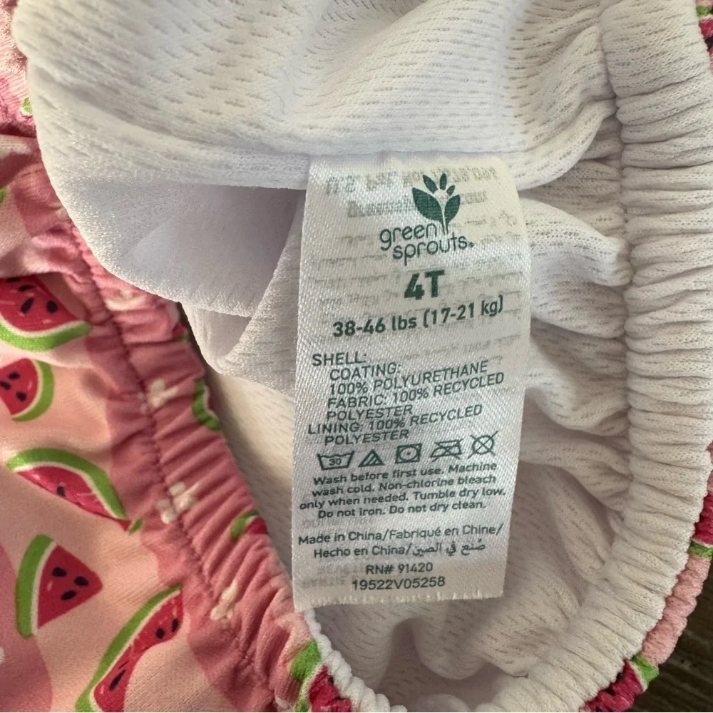 Green Sprouts Swim Diaper Watermelon Toddler Boy Girl Size 4T